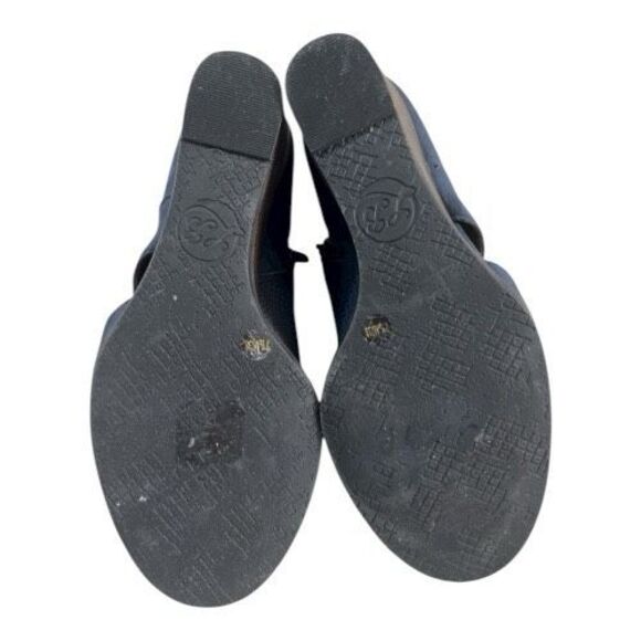 Lucky Brand Jedrek Women Wedge Boots Size 7.5 Leather Blue Heel Zip Peep Toe - Picture 9 of 12